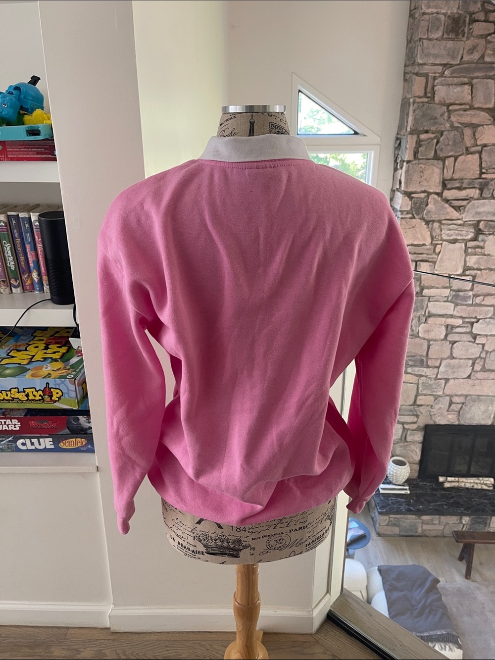 Barbie Pink Crewneck Sweater with White Tennis Graphic - Picture 3 of 4
